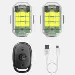 أضواء ستروب LED للسيارات والدراجات النارية مع جهاز تحكم عن بعد - عبوة من 2