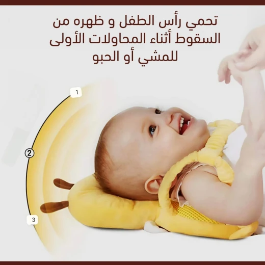وسادة حماية رأس الطفل, وسادة ناعمة وقابلة للتنفس لدعم رقبة الطفل وسلامته، خفيفة الوزن وسهلة التنظيف - Image 4
