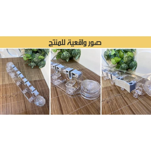 طقم مكنسة وممسحة مع 4 مشابك و4 علاقات, حل تخزين منظم لأدوات التنظيف, متين وسهل التركيب - Image 4