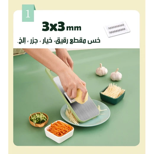 Stainless Steel Slicer & Grater with Safety Guard, Sharp Blades for Fast, Safe Food Prep, Ideal for Vegetables, Cheese & More - Image 3