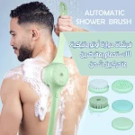 فرشاة استحمام أوتوماتيكية برأسين دوّارين, فرشاة كهربائية لتقشير الجسم بلطف مع مقابض مريحة وتصميم قابل لإعادة الشحن, تجربة استحمام فاخرة في المنزل