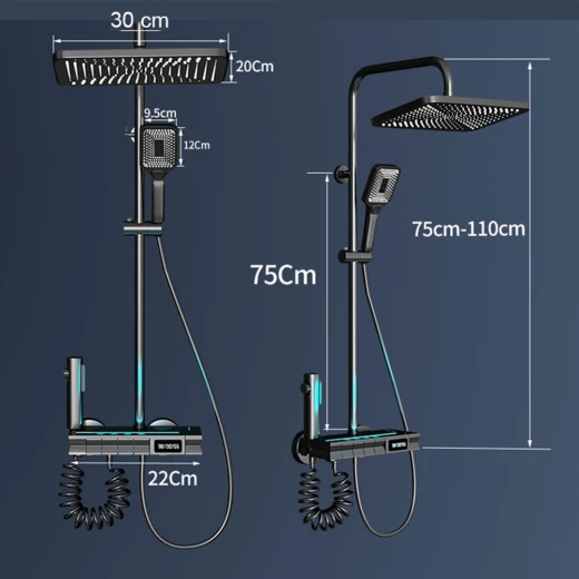 خلاط دش مطري LED رقمي Q-02 مع شاشة رقمية - Image 7