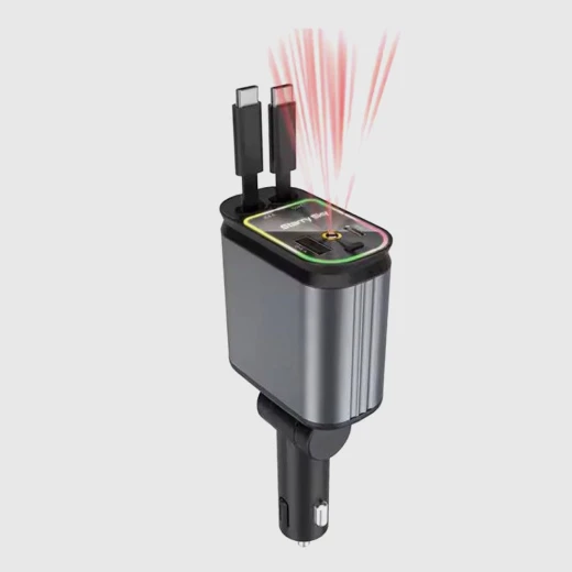 شاحن سيارة USB-C بإضاءة نجوم: شحن سريع 4 في 1 بكابل قابل للسحب - Image 2