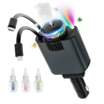 شاحن سيارة USB-C سريع مع معطر هواء وإضاءة نجوم