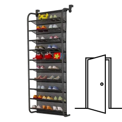 Over-the-Door Shoe Organizer Cabinet - Holds Up to 36 Pairs - White Finish