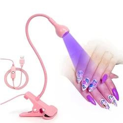 Portable UV LED Nail Lamp Fast Curing Gel Polish Manicure Tool with Clip On Design
