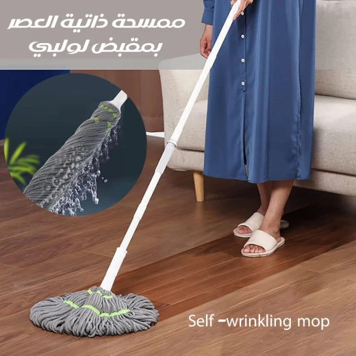 ممسحة ذاتية العصر بمقبض لولبي من الألياف الدقيقة رأس دوار 360 درجة ممسحة ذاتية العصر بمقبض لولبي من الألياف الدقيقة رأس دوار 360 درجة