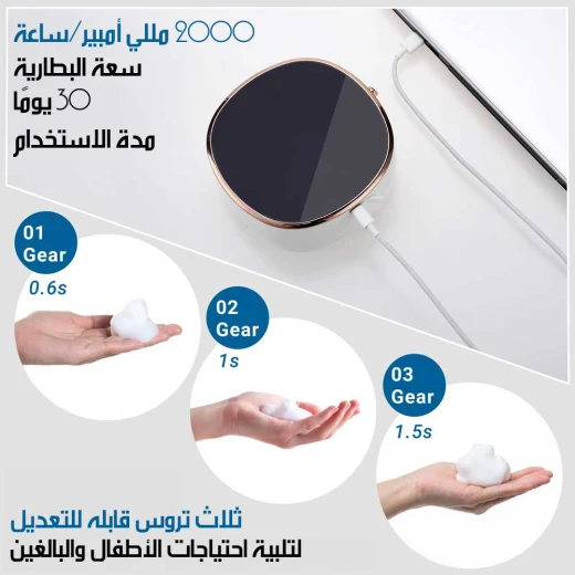 موزع صابون أوتوماتيكي مثبت على الحائط بدون لمس للمطبخ والحمام 500 مل - Image 6