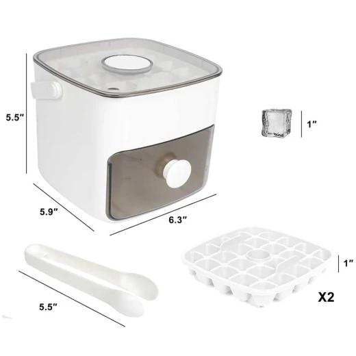 صندوق صنع مكعبات الثلج المنزلية ICE TRAY بلاستيك متين للاستخدام اليومي عبوة 1 ينتج مكعبات ثلج منتظمة سهلة الإزالة مثالي للمنزل والمكتب والمشروبات الباردة والمنعشة - Image 8