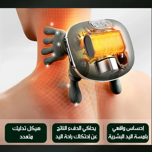 جهاز تدليك الرقبة والكتف احترافي كهربائي للاسترخاء العميق للأنسجة تدليك ثلاثي الأبعاد وضعين قابل للتعديل تصميم مريح للاستخدام اليومي - Image 4