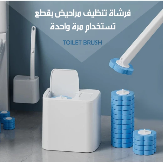 فرشاة تنظيف المراحيض للاستخدام الواحد مع 12 رأس بديل، نظام تنظيف صحي وعصري، يضمن نظافة فائقة وتخلص من الجراثيم بشكل فعال - Image 2