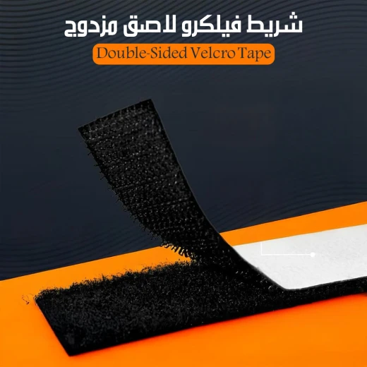شريط فيلكرو لاصق مزدوج شديد التحمل: حل تثبيت آمن وقابل لإعادة الاستخدام، لاصق قوي، أسود، 1 بوصة × 10 أقدام، مثالي للاستخدام المنزلي والمكتبي والصناعي المتنوع - Image 3