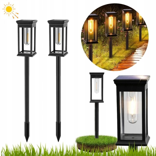 مصابيح SolarGlow الشمسية لحديقة المسار، إضاءة LED بيضاء دافئة، مجموعة من 6، مقاومة للعوامل الجوية، إضاءة خارجية، إضاءة أوتوماتيكية من الغسق إلى الفجر للممرات والمسارات 178 حرفًا