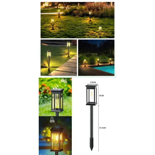 مصابيح SolarGlow الشمسية لحديقة المسار، إضاءة LED بيضاء دافئة، مجموعة من 6، مقاومة للعوامل الجوية، إضاءة خارجية، إضاءة أوتوماتيكية من الغسق إلى الفجر للممرات والمسارات 178 حرفًا - Image 9