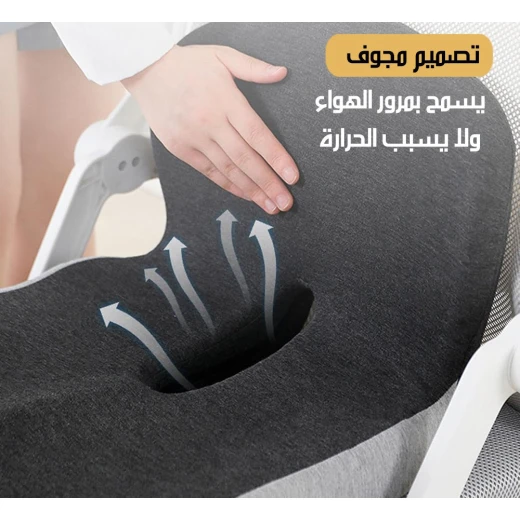 وسادة مقعد من ميتاشوب لتصحيح الجلوس ميموري فوم أسود قطعة واحدة تصميم مريح لتخفيف آلام الظهر وتحسين وضعية الجلوس مناسبة لكرسي المكتب ومقعد السيارة - Image 4
