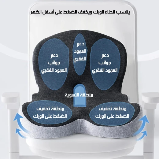 وسادة مقعد من ميتاشوب لتصحيح الجلوس ميموري فوم أسود قطعة واحدة تصميم مريح لتخفيف آلام الظهر وتحسين وضعية الجلوس مناسبة لكرسي المكتب ومقعد السيارة - Image 6