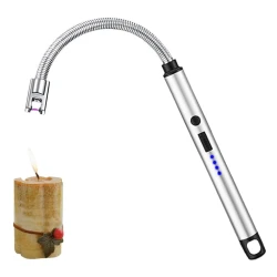 Multi Use Rechargeable Lighter with Flexible Neck 360 Degree Rotation for Candle, Stove, Grill, BBQ, Kitchen, and Outdoor Use, Black, 12 Inch