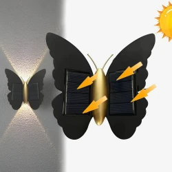 Butterfly Solar Wall Light, Solar-Powered Outdoor Lighting with Decorative Butterfly Design, Automatic On/Off, Easy Installation for Gardens and Entrances