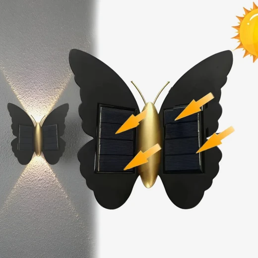 Butterfly Solar Wall Light, Solar-Powered Outdoor Lighting with Decorative Butterfly Design, Automatic On/Off, Easy Installation for Gardens and Entrances Butterfly Solar Wall Light, Solar-Powered Outdoor Lighting with Decorative Butterfly Design, Automatic On/Off, Easy Installation for Gardens and Entrances