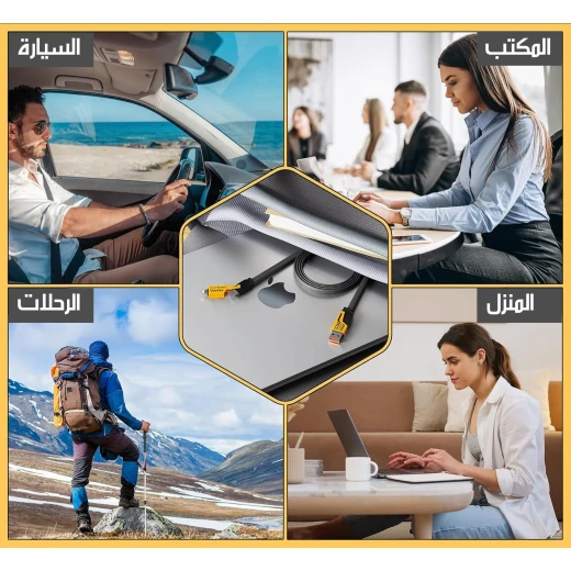كابل شحن سريع متعدد الرؤوس لشحن عدة أجهزة في وقت واحد، يدعم الشحن السريع، حل عملي للسفر والاستخدام اليومي، كابل واحد لجميع احتياجات الشحن - Image 6