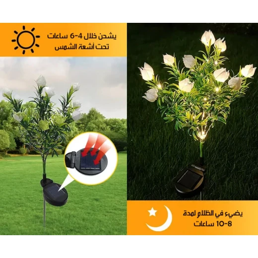 زهور حديقة خارجية تعمل بالطاقة الشمسية، أضواء LED مقاومة للماء، مجموعة من 2 - Image 4