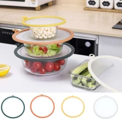 Food Storage Cover Leakproof Silicone Reusable Set of 6 Bowls and Dishes Perfect for Fridge and Leftovers Protection 1 Size Fits All