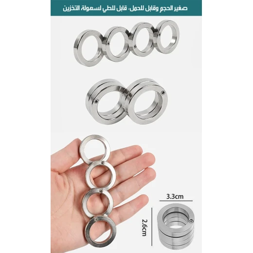 خاتم طوارئ فولاذي قابل للطي بتصميم دوار للأمان والاستخدام اليومي - Image 5