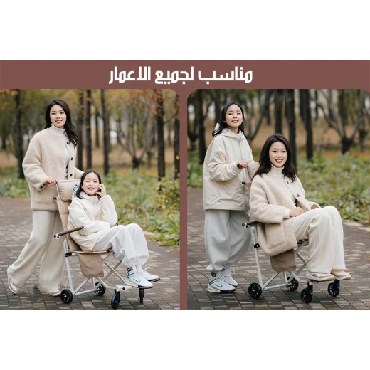كرسي متحرك قابل للطي لجميع الأعمار، خفيف الوزن وسهل الحمل والتخزين، تصميم مريح وسهل الطي، مثالي للسفر والاستخدام اليومي والتنقل - Image 4