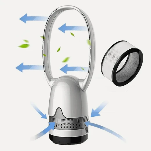 مروحة تبريد بدون شفرات مع فلتر هواء، تصميم هادئ، تنقية هواء مدمجة، وتبريد مريح ومثالي لأي غرفة - Bladeless - Image 2