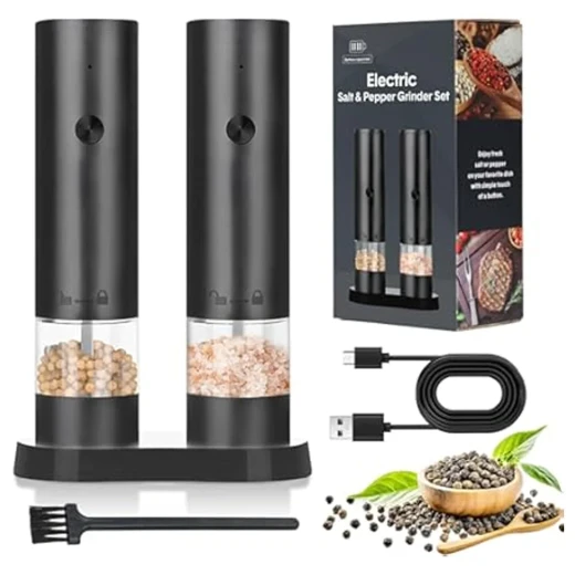 طقم مطحنة ملح وفلفل كهربائية قابلة للشحن - Rechargeable - Image 2