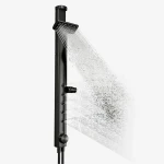 Dual Shower Head with Wide Water Coverage, Multiple Spray Settings and Massage Jets, Luxurious Royal Black Finish, Ideal for a Relaxing Home Spa Experience - Dual