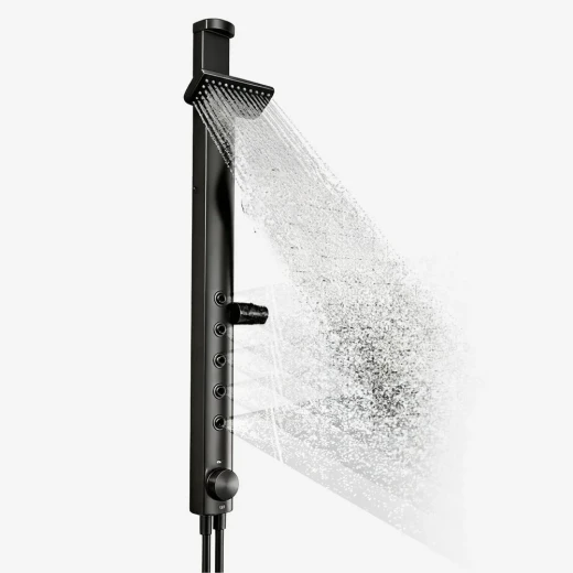 Dual Shower Head with Wide Water Coverage, Multiple Spray Settings and Massage Jets, Luxurious Royal Black Finish, Ideal for a Relaxing Home Spa Experience - Dual - Image 2