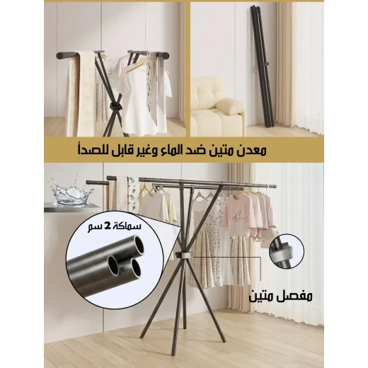 منشر ملابس قابل للطي – تصميم عملي وموفّر للمساحة وسهل الحمل والتخزين - Clothes hanger - Image 4