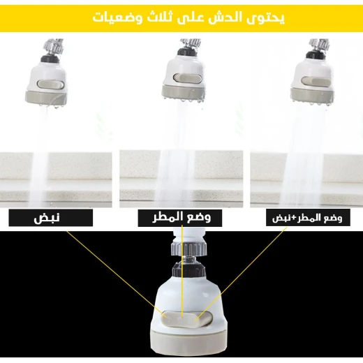رأس دش صنبور مياه منزلي - سهل التركيب ورذاذ قابل للتعديل - Image 4