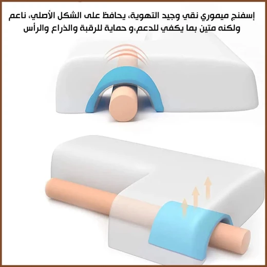 وسادة للنوم الجانبي مع فتحة للذراع – دعم مريح للرقبة والكتف تخفيف الضغط لتحسين جودة النوم, بتصميم قابل للتهوية ومريح - Image 5