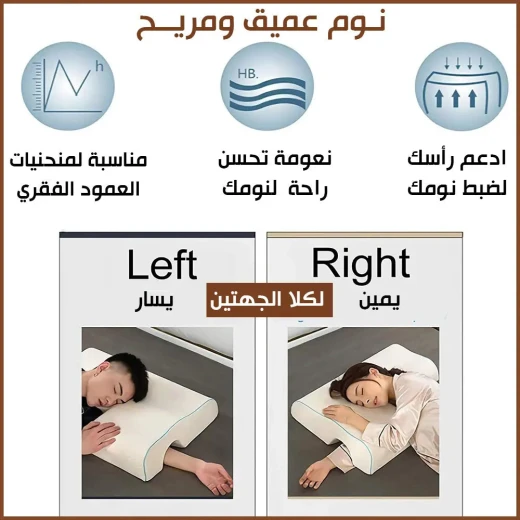 وسادة للنوم الجانبي مع فتحة للذراع – دعم مريح للرقبة والكتف تخفيف الضغط لتحسين جودة النوم, بتصميم قابل للتهوية ومريح - Image 6