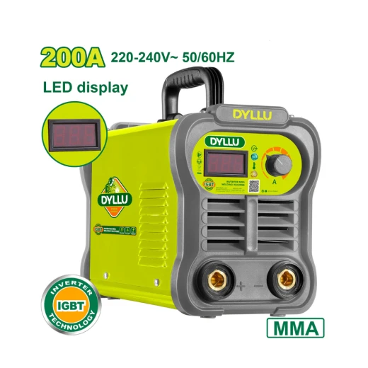 ماكينة لحام 200 أمبير MMA بتقنية العاكس IGBT ,مزودة بنظام ARC-Force ومضادة للالتصاق, تعمل على 220 فولت مع خوذة وإكسسوارات, للأقطاب 1.6 إلى 4.0 مم من ديلو ماكينة لحام 200 أمبير MMA بتقنية العاكس IGBT ,مزودة بنظام ARC-Force ومضادة للالتصاق, تعمل على 220 فولت مع خوذة وإكسسوارات, للأقطاب 1.6 إلى 4.0 مم من ديلو