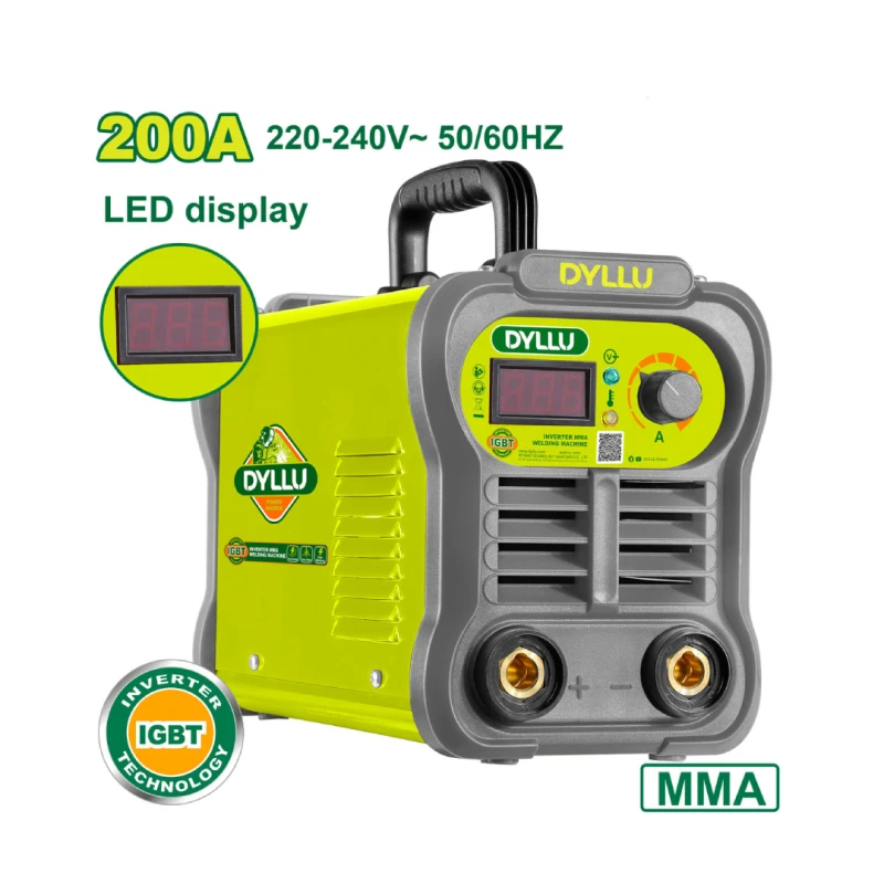 ماكينة لحام 200 أمبير MMA بتقنية العاكس IGBT ,مزودة بنظام ARC-Force ومضادة للالتصاق, تعمل على 220 فولت مع خوذة وإكسسوارات, للأقطاب 1.6 إلى 4.0 مم من ديلو - ديلو