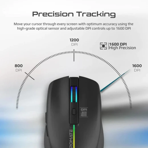 فأرة بروميت كيت اللاسلكية المريحة مع أضواء LED قوس قزح - برو مات - Image 3