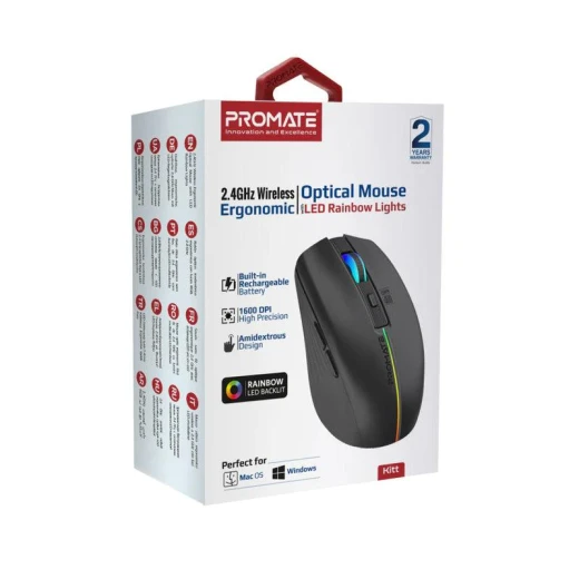 فأرة بروميت كيت اللاسلكية المريحة مع أضواء LED قوس قزح - برو مات - Image 8