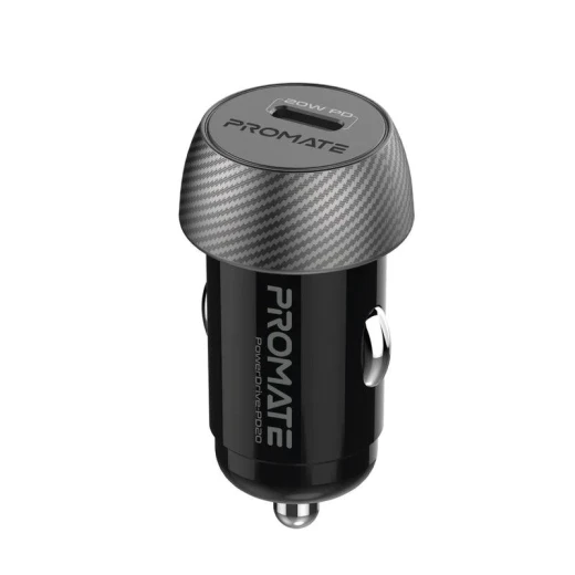 شاحن سيارة Promate PowerDrive-PD20 صغير 20 واط مع توصيل الطاقة شاحن سيارة Promate PowerDrive-PD20 صغير 20 واط مع توصيل الطاقة