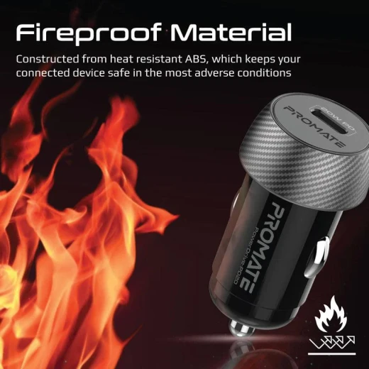شاحن سيارة Promate PowerDrive-PD20 صغير 20 واط مع توصيل الطاقة - برو مات - Image 6