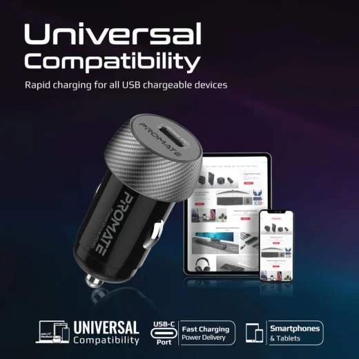 شاحن سيارة Promate PowerDrive-PD20 صغير 20 واط مع توصيل الطاقة - برو مات - Image 7
