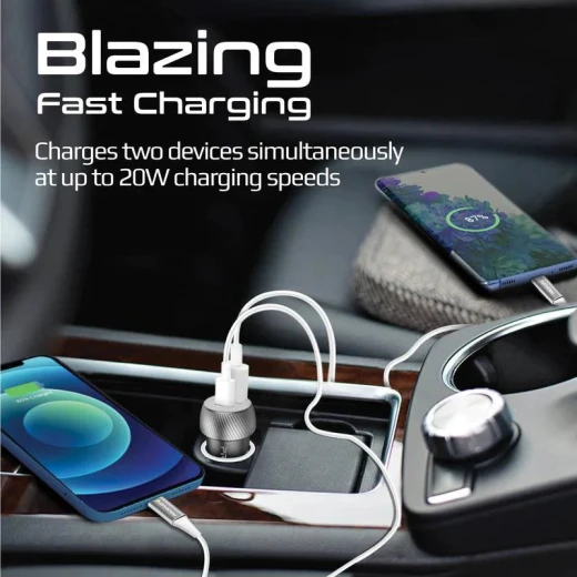 شاحن سيارة Promate DriveGear-20W صغير: شحن سريع للهواتف والأجهزة اللوحية - برو مات - Image 3