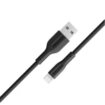 كابل شحن آيفون XCord-Ai أسود, معتمد من ابلMFi، عالي التحمل وسرعة شحن فائقة, متوافق مع أجهزة ايفون و ايباد و ايربودز من بروميت - برو مات