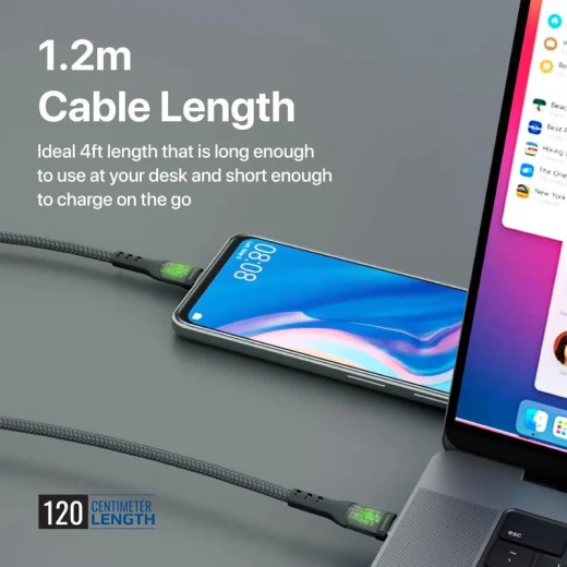 كابل ترانس لاين-سي سي USB-C بقوة 60 واط - شحن فائق السرعة، أسود من بروميت - برو مات - Image 4