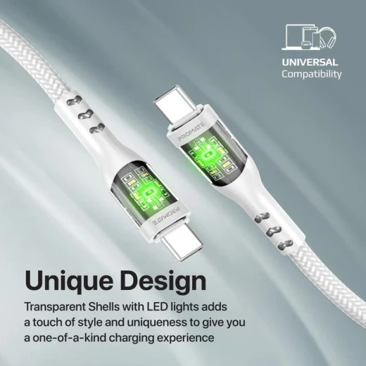 كابل ترانس لاين-سي سي USB-C بقوة 60 واط - شحن فائق السرعة، أسود من بروميت - برو مات - Image 3