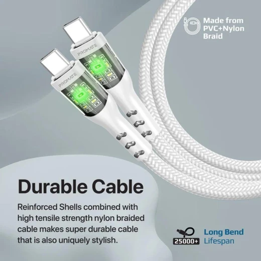 كابل ترانس لاين-سي سي USB-C بقوة 60 واط - شحن فائق السرعة، أسود من بروميت - برو مات - Image 6
