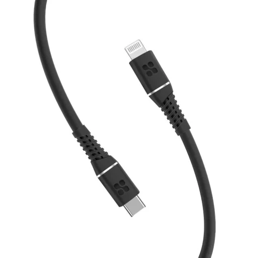 كابل USB-C إلى لايتنينغ معتمد من ابل MFi، شحن سريع بقوة 20 واط توصيل الطاقة، طول 1.2 متر، كابل سيليكون متين، متوافق مع آيفون وآيباد, أسود من بروميت