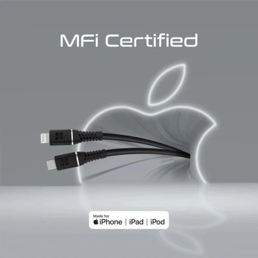 كابل USB-C إلى لايتنينغ معتمد من ابل MFi، شحن سريع بقوة 20 واط توصيل الطاقة، طول 1.2 متر، كابل سيليكون متين، متوافق مع آيفون وآيباد, أسود من بروميت - برو مات - Image 6
